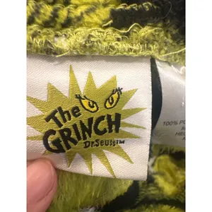 Dr Seuss The Grinch Christmas Pajama Pants Green Plaid Fleece M holiday cozy thumbnail 6