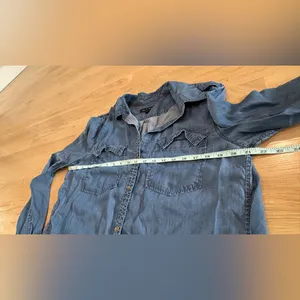 Banana Republic long sleeve tencel chambray button down blue size large thumbnail 6