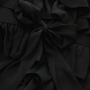 Vintage Y2K Juicy Couture Black Silk Blend Tie Front Ruffle Mini Dress Size 0 thumbnail 3