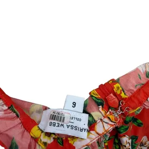 Marissa Webb Amaya Floral Ruffle Peplum Top Puff Sleeve Red Size 6‎ thumbnail 9