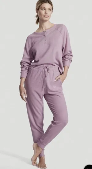 Glow Waffle Victoria's Secret Henley Jogger Set thumbnail 1