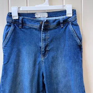 Free‎ People High Rise Wide Leg Blue Denim Cotton Blend Jeans sz 28 thumbnail 3