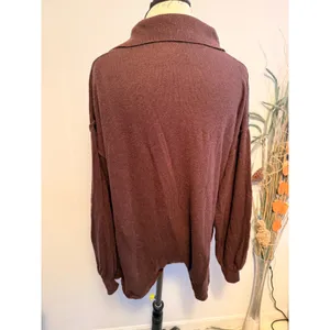 FP‎ Beach Brown cashmere blend romper Button Down jumpsuit Small thumbnail 2