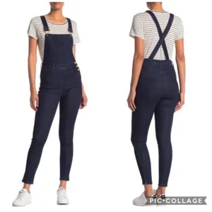 WeWoreWhat Second Skin Dark Blue Denim Overalls Women's XS thumbnail 2