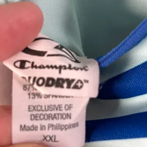 Champion UODRYA Blue White Floral‎ Stripe Sports Bra Racerback Athletic XXL thumbnail 3