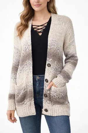 ❤️HOST PICK❤️Abercrombie & Fitch Cream and Brown Cardigan Sweater thumbnail 1