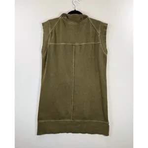 Anthropologie Daily Practice Mini Dress Green Meru Zip Front Sleeveless Medium thumbnail 7