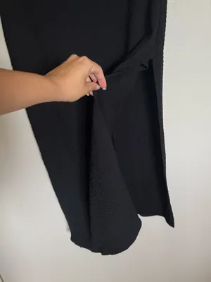 Wild Fable Strapless Twist Detail Knit Tube Midi Bodycon Dress Black Size L thumbnail 3