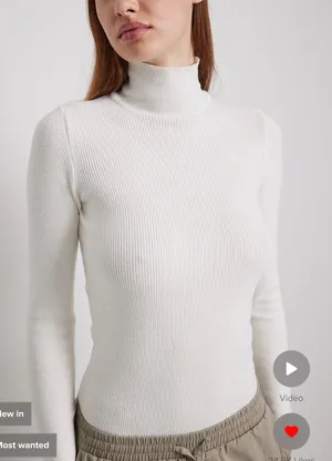 NA-KD White Sweater thumbnail 1