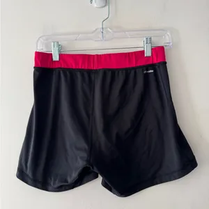 Adidas Black and‎ Pink Climalite Spandex Running Volleyball Shorts thumbnail 3