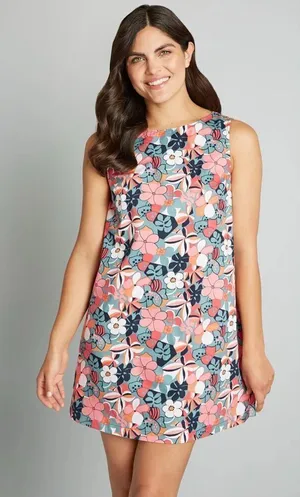 NWT ModCloth floral shift dress large thumbnail 1