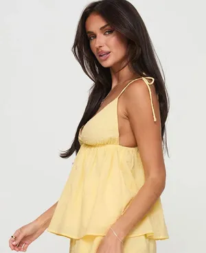 Princess Polly butter yellow babydoll tank top🌼💛✨ thumbnail 3