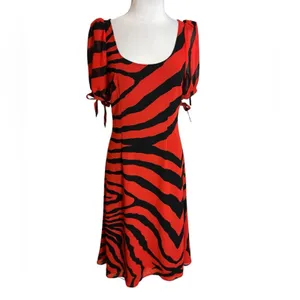 LPA Magda Midi Dress in Zebra black red Animal print‎ Sz S revolve thumbnail 8