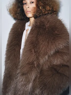 Nwt Zara Zw Collection Faux Fur Short Coat Size M thumbnail 2