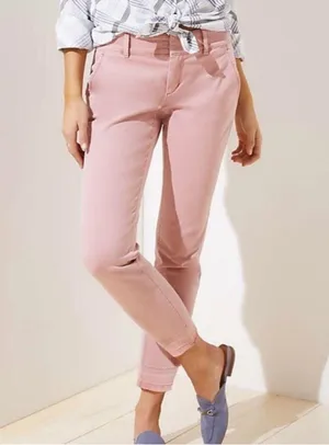 Loft Frayed Girlfriend Chinos thumbnail 1