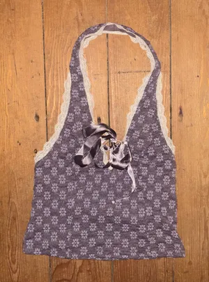 Ecote Purple Cropped Halter Top thumbnail 1