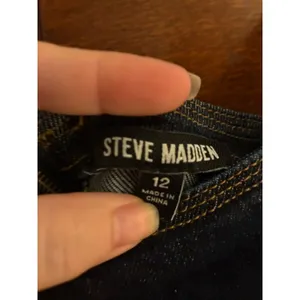 Steve Madden Denim Midi Dress Size 12 Dark Wash Fitted Spaghetti Strap EUC thumbnail 4