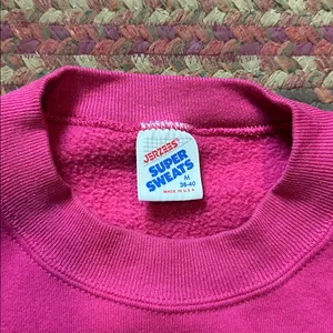 Vtg Jerzees Super Sweats Hot Pink Conversations Heart Sweatshirt thumbnail 4
