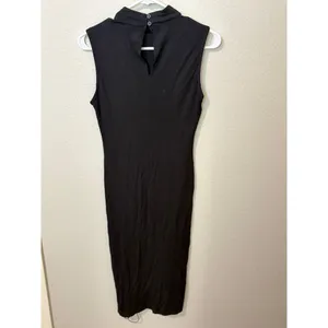 ASOS Maternity Black Bodycon Lace Up Slit Midi Dress Size US 4 NWT thumbnail 3