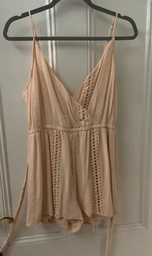 American Eagle Baby Pink Lace Romper thumbnail 2