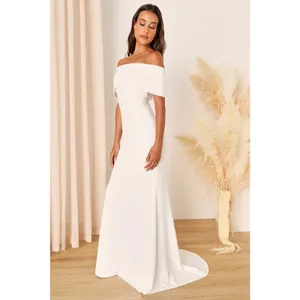 Lulus Exceptional Romance White Off Shoulder Mermaid Maxi Dress Wedding Large thumbnail 7