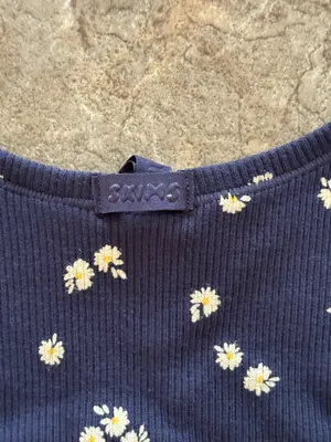 Skims Cotton Rib Tank Navy Daisy Print Small thumbnail 10