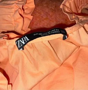 Orange Puff Sleeve ZARA Top thumbnail 2