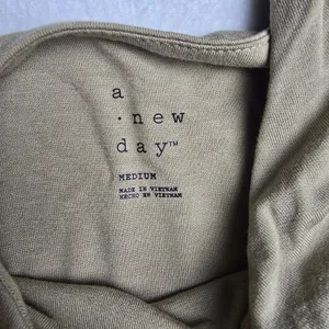 A New Day NWT Womens Tan Long Sleeve Scoop Neck‎ Empire Waist Midi Dress Medium thumbnail 3