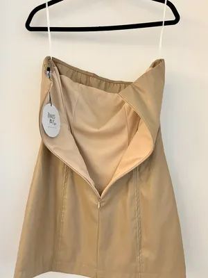 Princess Polly Hailey Strapless Vegan Leather Mini Dress Beige Size 8 NWT thumbnail 10