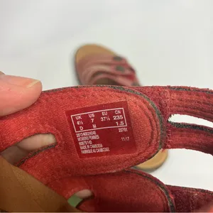 Clarks Leisa Grace red leather slide sandals women’s size 7‎ boho comfort shoes thumbnail 6