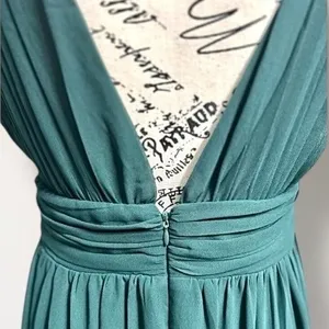 Lulus Heavenly‎ Hues Green Maxi Dress Pleated Deep V Slit Autumn Wedding Guest thumbnail 7
