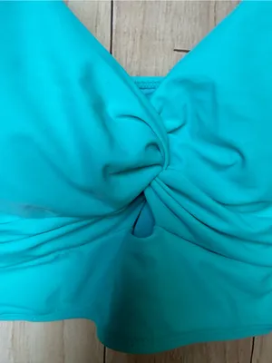 Twist-Front Turquoise Bikini Top - Women thumbnail 2