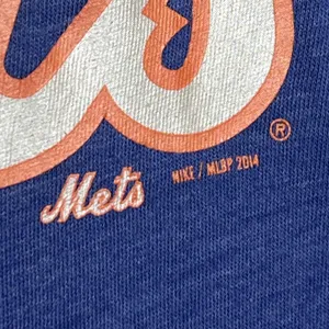 New York Mets Shirt Womens XL Blue MLB Baseball Nike V Neck Stripe Sleeves thumbnail 10