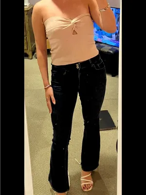 Strapless Knit Twist Tube Top in Beige thumbnail 5