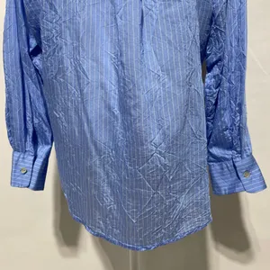 Zara Wrinkled Drawstring Waist Striped Shirt 4387/042/044 Blue White Size XL thumbnail 15