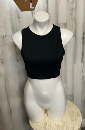 Bozzolo Black Crop Top Womens Medium Ribbed Athletic Tank Sleeveless Stretch thumbnail 1