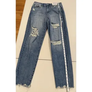 NEW SO Brand High Rise Mom Jeans Womens 29" Distressed Stretch Travel Vacation thumbnail 7