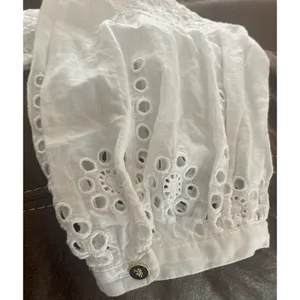 RALPH LAUREN White Cotton Voile Floral Eyelet Dress Size 10, $55, B53 thumbnail 7