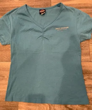 Harley-Davidson ladies baby doll tee shirt. Size: XL. thumbnail 1