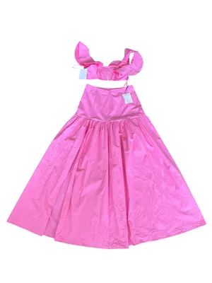 Hello Molly Dessert Menu Maxi Skirt Ruffle Crop Top Set Pink NEW NWT thumbnail 4