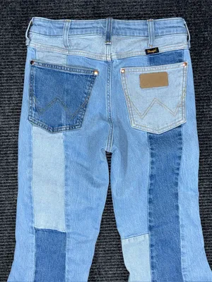 Wrangler x Lainey Wilson Denim Patchwork Super Flare Bell Bottom Jean 26x30 NWOT thumbnail 8