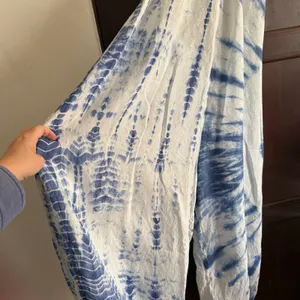 FREE PEOPLE Moody Blues Blue and White Tie Dye Balloon Leg Jumpsuit extra Small thumbnail 4