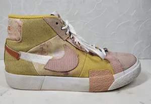 Nike Zoom Blazer Premium SB Womens 5.5 Sanded Gold Paisley Patchwork High Top thumbnail 1