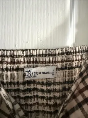 Y2K Hollister Plaid Mini Dress Y2K 90s Pleated L Preppy Academia Grunge Brown thumbnail 4