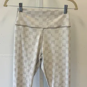 Z Supply Active Womens Medium Checkerboard High Rise Leggings Neutral Watercolor thumbnail 3