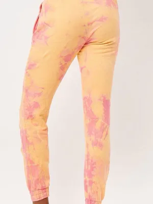 Frankies Bikinis Aiden Sweatpant Tie Dye Size XS Pink Orange thumbnail 5