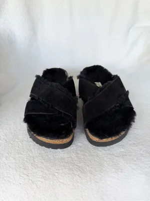 PAPILLIO By BIRKENSTOCK Women's Daytona Platform Black Shearling Sandal Sz 38 thumbnail 4