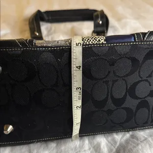 Coach Black and Silver Shoulder Bag with Snakeskin Accent thumbnail 13