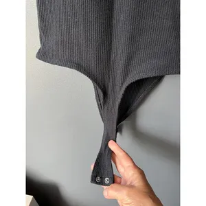 American Eagle Black Ribbed Bodysuit thumbnail 7