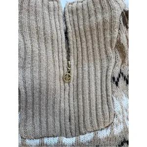 Adrienne Vittadini Fair Isle Sherpa Collar Sweater XL Cozy Quarter Zip thumbnail 5